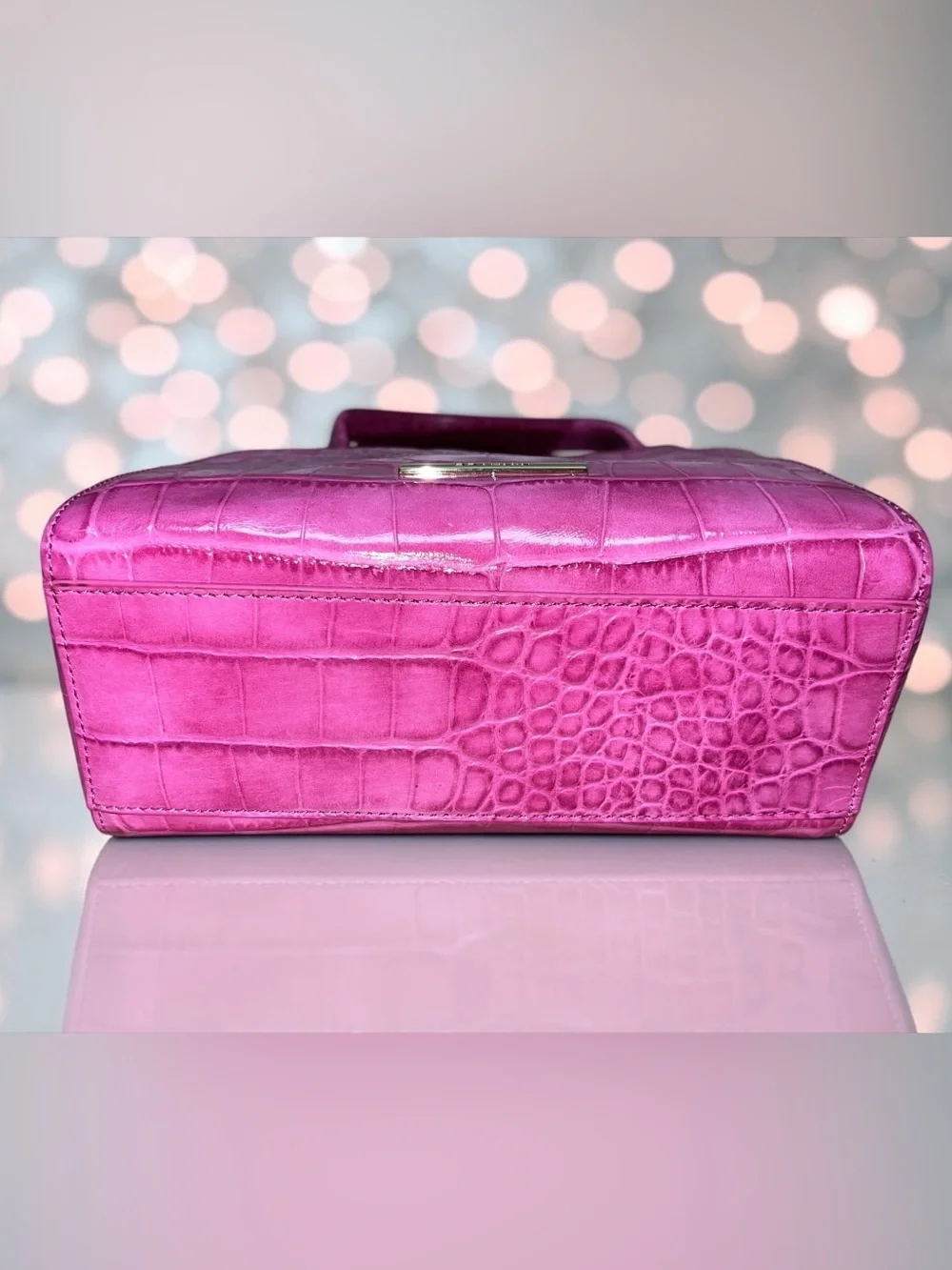 NWT Brahmin Leather Small Mona Tote and Pouch Set, Pink Alba